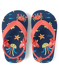 Toddler Boys Sea Creature Flip Flops