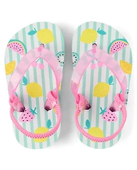 Toddler Girls Striped Fruit Flip Flops