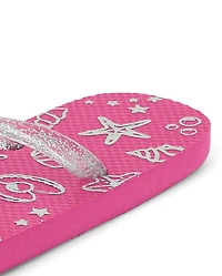 Girls Holographic Seashell Flip Flops