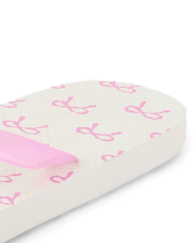 Girls Bow Stud Flip Flops