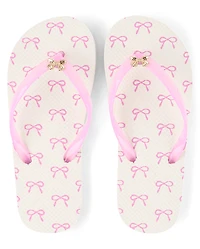 Girls Bow Stud Flip Flops