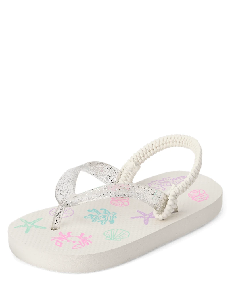 Toddler Girls Seashell Flip Flops