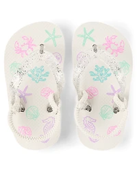 Toddler Girls Seashell Flip Flops