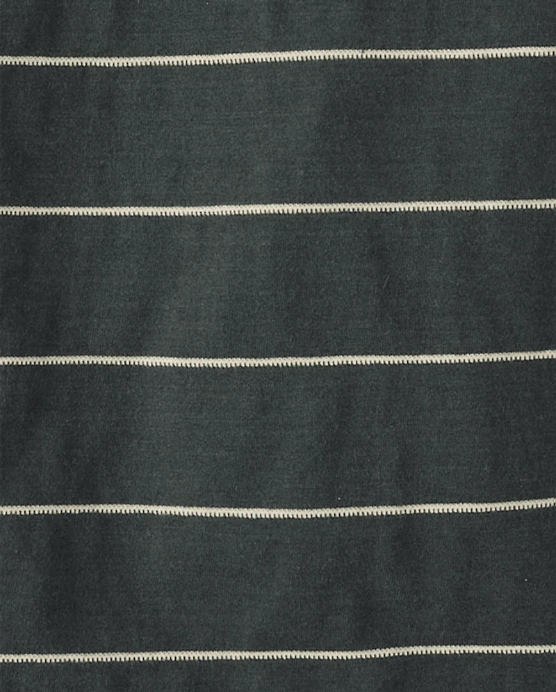 Boys Striped Textured Henley Tee