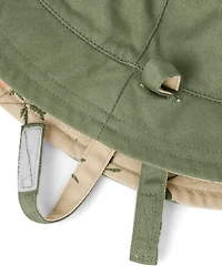 Baby Boys Crocodile Reversible Bucket Hat