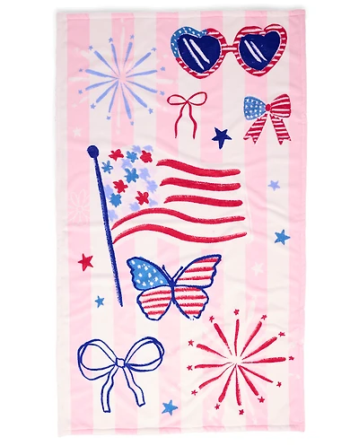 Girls Striped Americana Beach Towel
