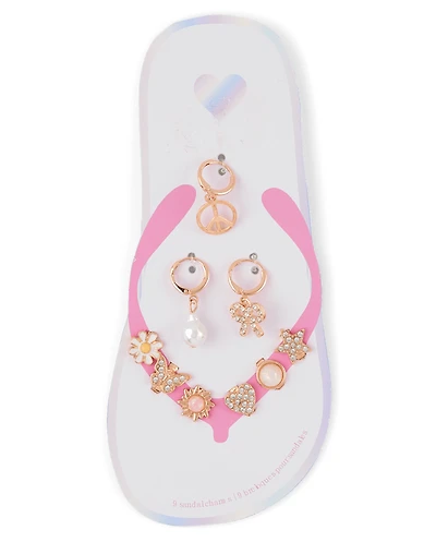 Girls Butterfly Sandal Charm 9-Pack