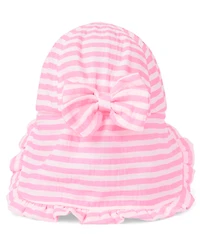Chapeau de soleil rayé à nœud pour bébé fille