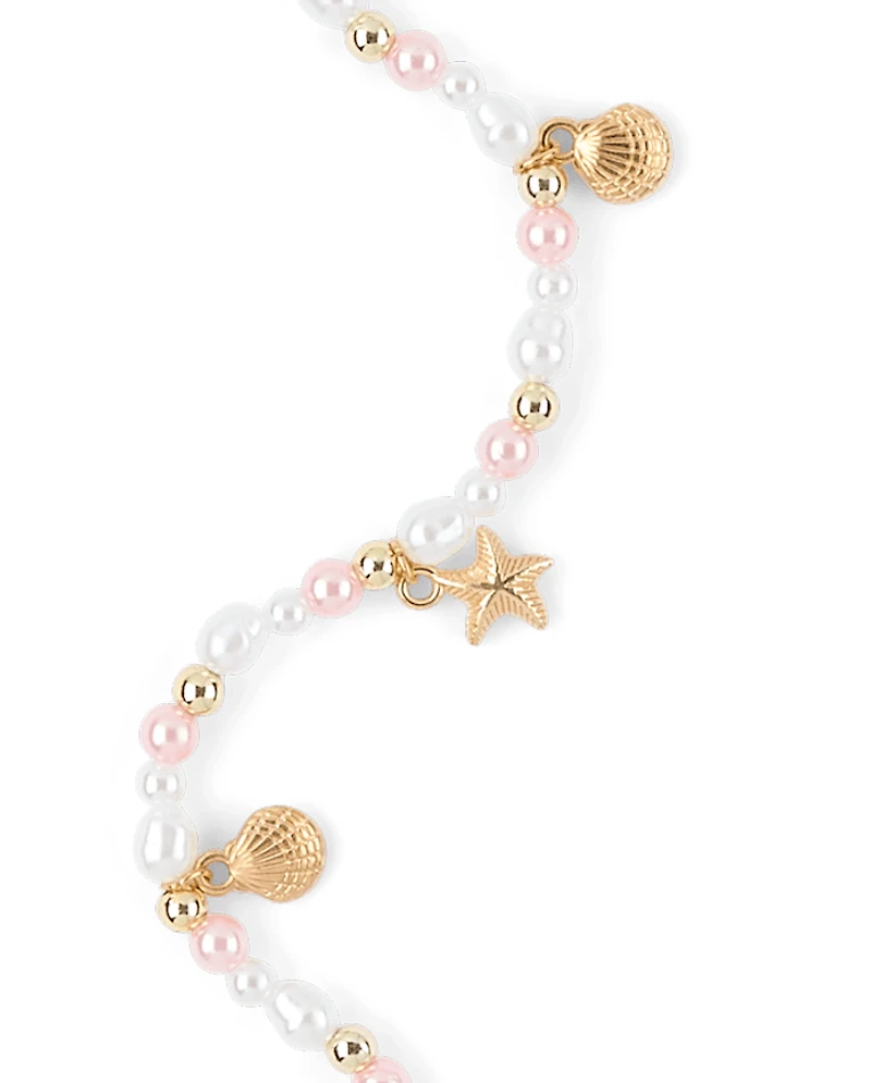 Chaîne de lunettes de soleil à perles coquillage pour filles