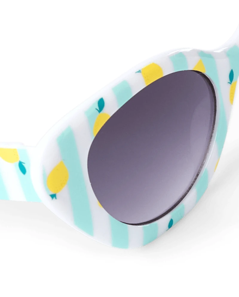 Toddler Girls Striped Lemon Cat Eye Sunglasses