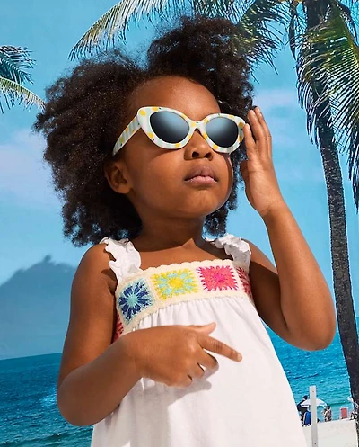 Toddler Girls Striped Lemon Cat Eye Sunglasses