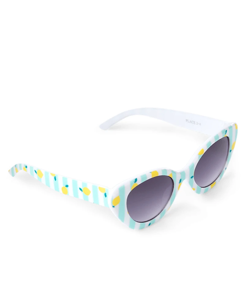 Toddler Girls Striped Lemon Cat Eye Sunglasses