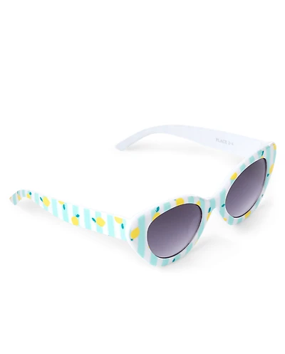 Toddler Girls Striped Lemon Cat Eye Sunglasses
