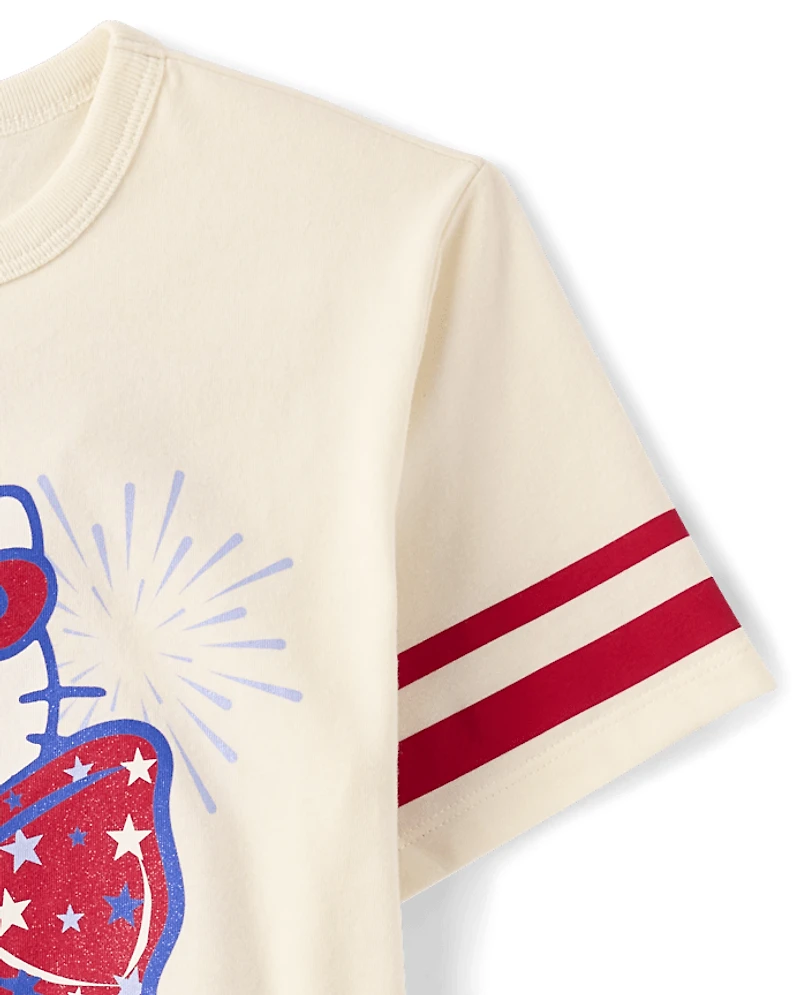 Girls Hello Kitty® Glitter Bow Relaxed Graphic Tee