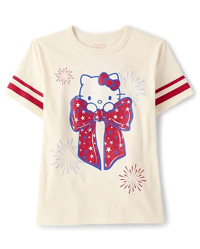 Girls Hello Kitty® Glitter Bow Relaxed Graphic Tee