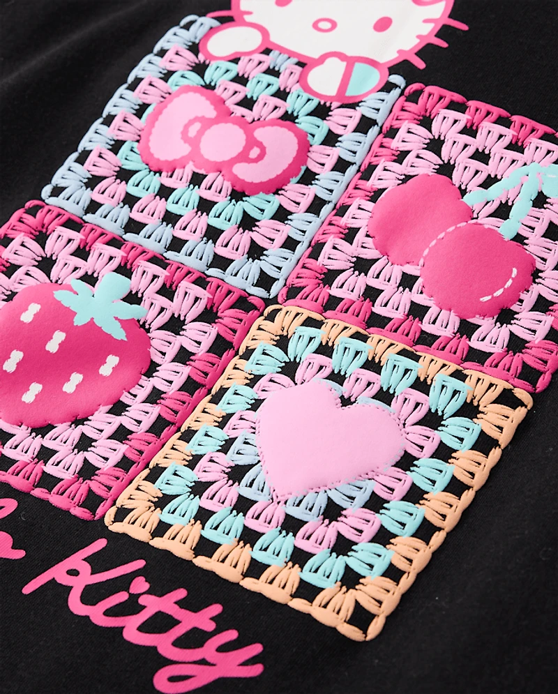 Girls Hello Kitty® Puff Print Crochet Relaxed Graphic Tee