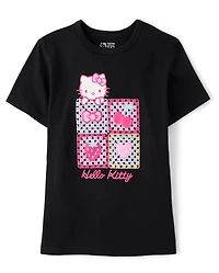 Girls Hello Kitty® Puff Print Crochet Relaxed Graphic Tee