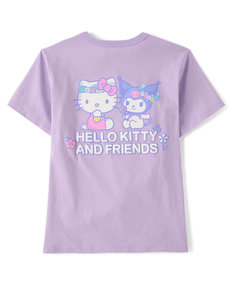 Girls Hello Kitty® And Friends Puff Print Front Back Relaxed Graphic Tee