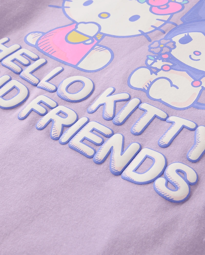 Girls Hello Kitty® And Friends Puff Print Front Back Relaxed Graphic Tee