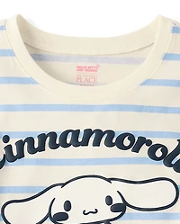 Girls Cinnamoroll™ Puff Print Striped Graphic Tee
