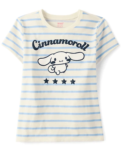 Girls Cinnamoroll™ Puff Print Striped Graphic Tee