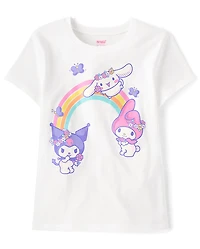 Girls Hello Kitty® And Friends Glitter Rainbow Graphic Tee