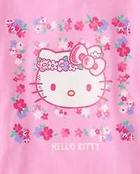 Girls Hello Kitty® Glitter Floral Graphic Tee