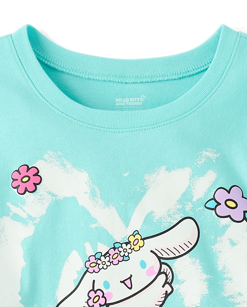 T-shirt à motif cœur imprimé en relief Cinnamoroll™ pour filles