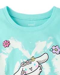 T-shirt à motif cœur imprimé en relief Cinnamoroll™ pour filles