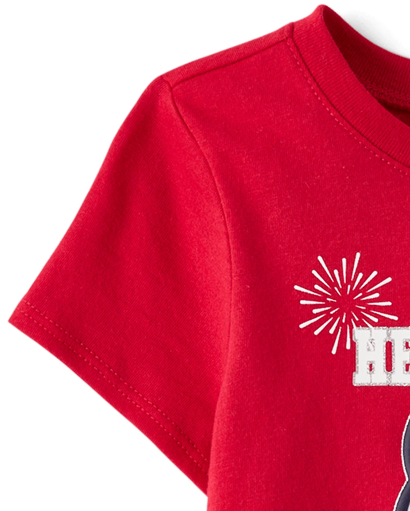 Toddler Girls Hello Kitty® Puff Print Fireworks Graphic Tee