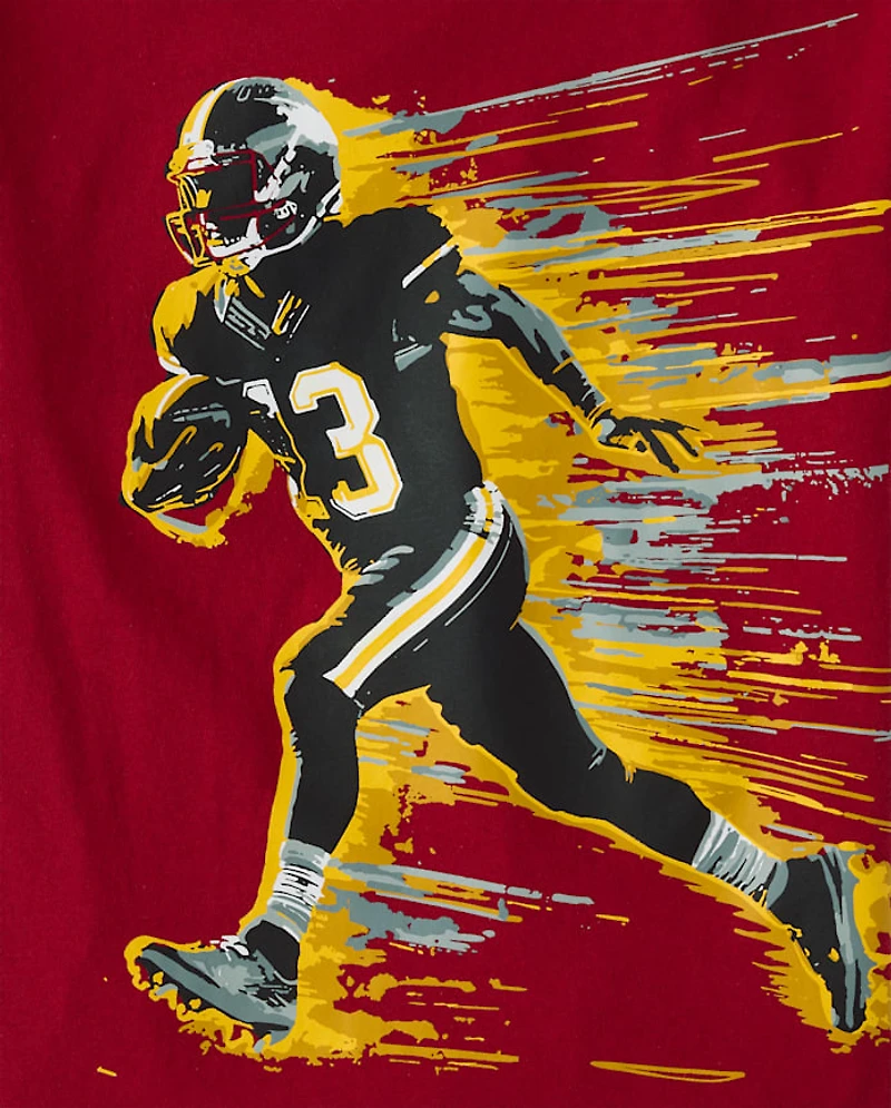 Boys Football Player Graphic Tee