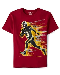 Boys Football Player Graphic Tee