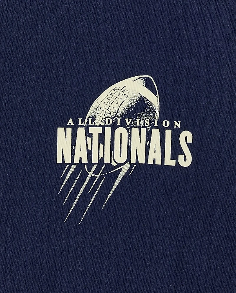 Boys National Football Front And Back Graphic Tee