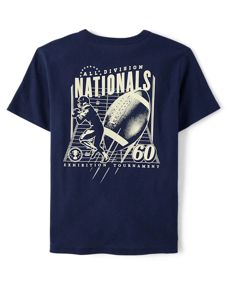 Boys National Football Front And Back Graphic Tee