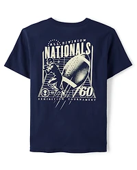 Boys National Football Front And Back Graphic Tee