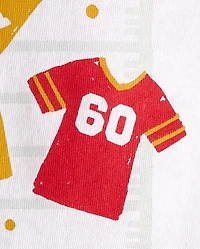 Baby And Toddler Boys Football Icons Graphic Tee