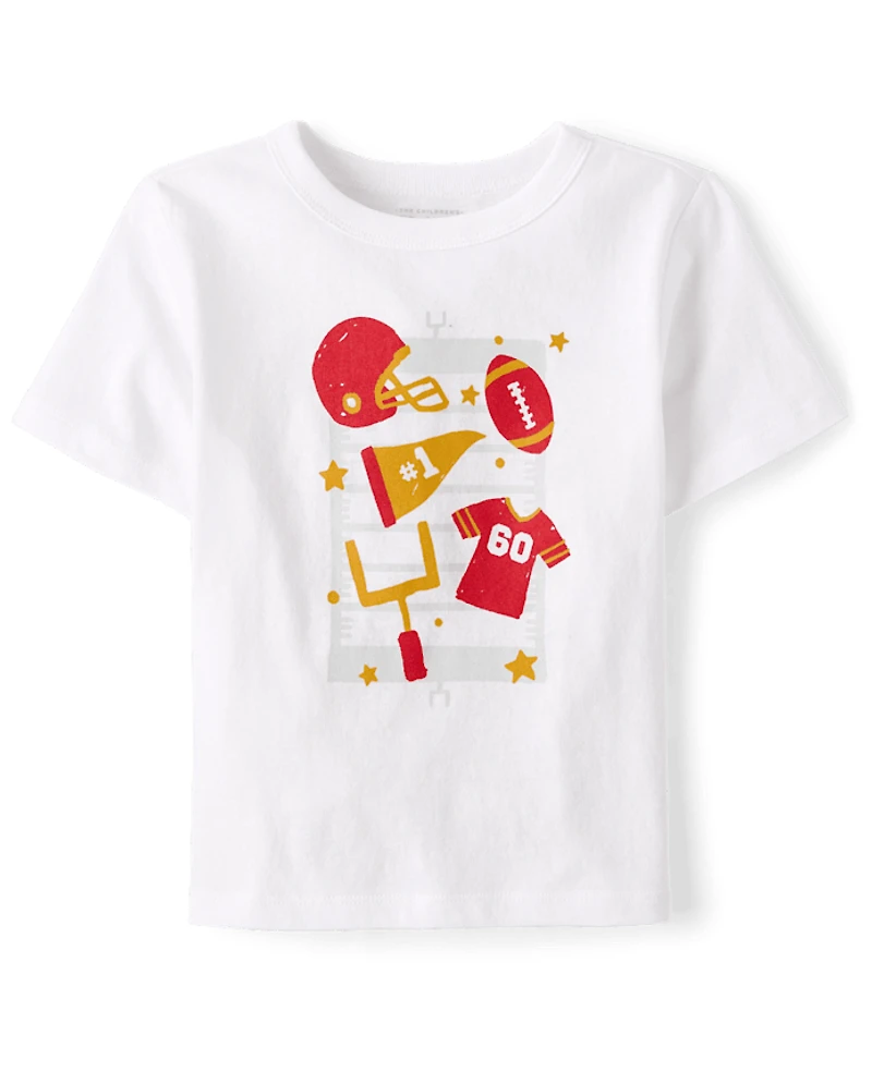 Baby And Toddler Boys Football Icons Graphic Tee