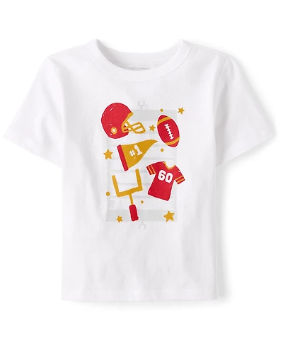Baby And Toddler Boys Football Icons Graphic Tee