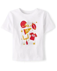 Baby And Toddler Boys Football Icons Graphic Tee