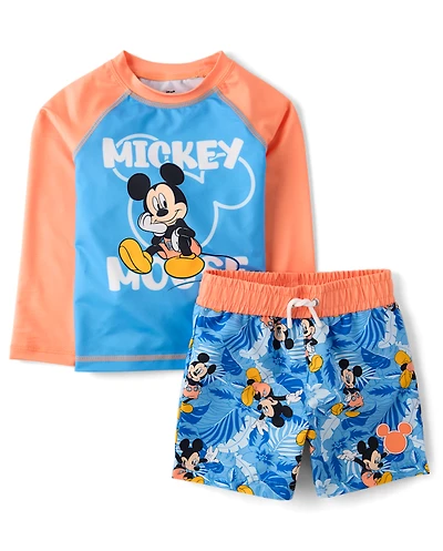 Toddler Boys Mickey Mouse™ Rashguard 2-Piece Swimsuit