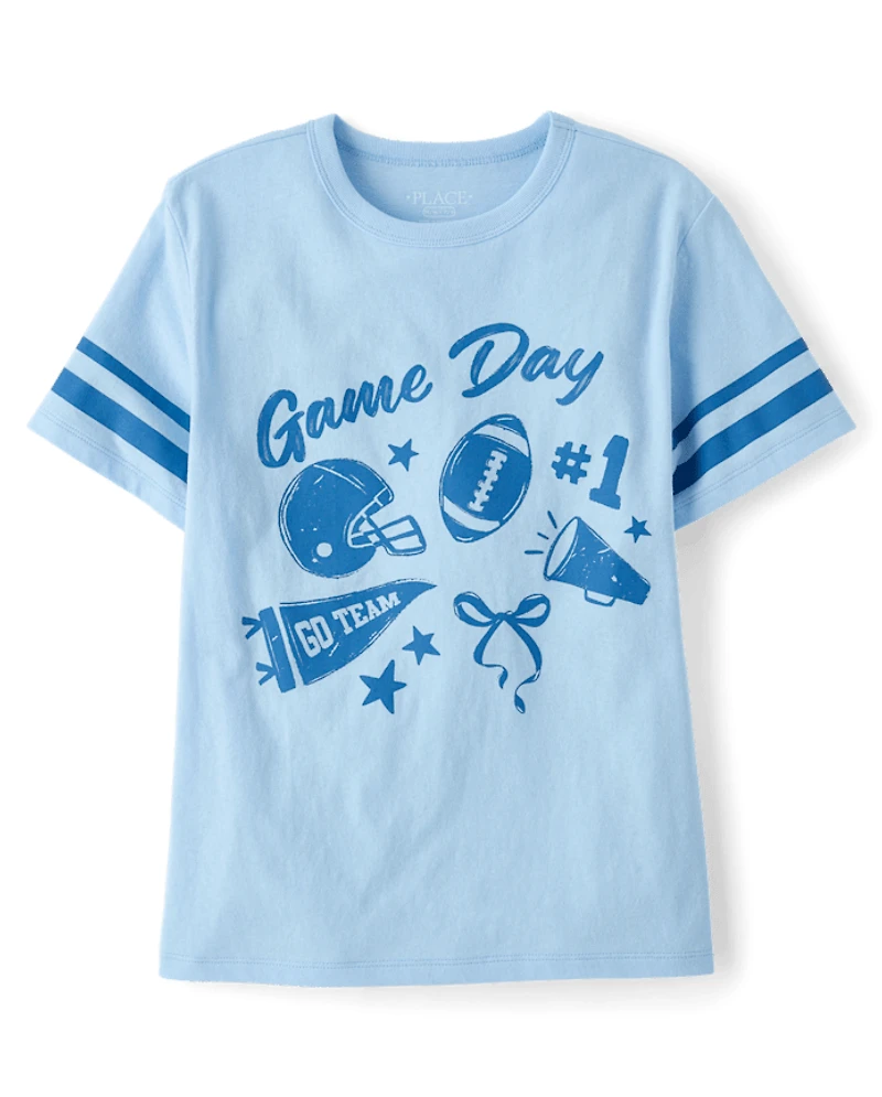 Girls Game Day Oversized Graphic Tee