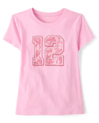 T-shirt graphique camouflage pour filles