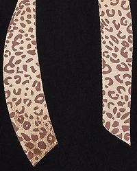 T-shirt graphique à nœud léopard pour fille