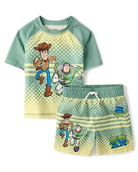 Toddler Boys Toy Story™ Rashguard Swimsuit