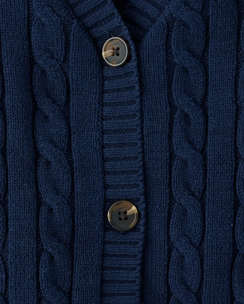 Girls Cable Knit Cardigan