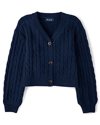 Girls Cable Knit Cardigan