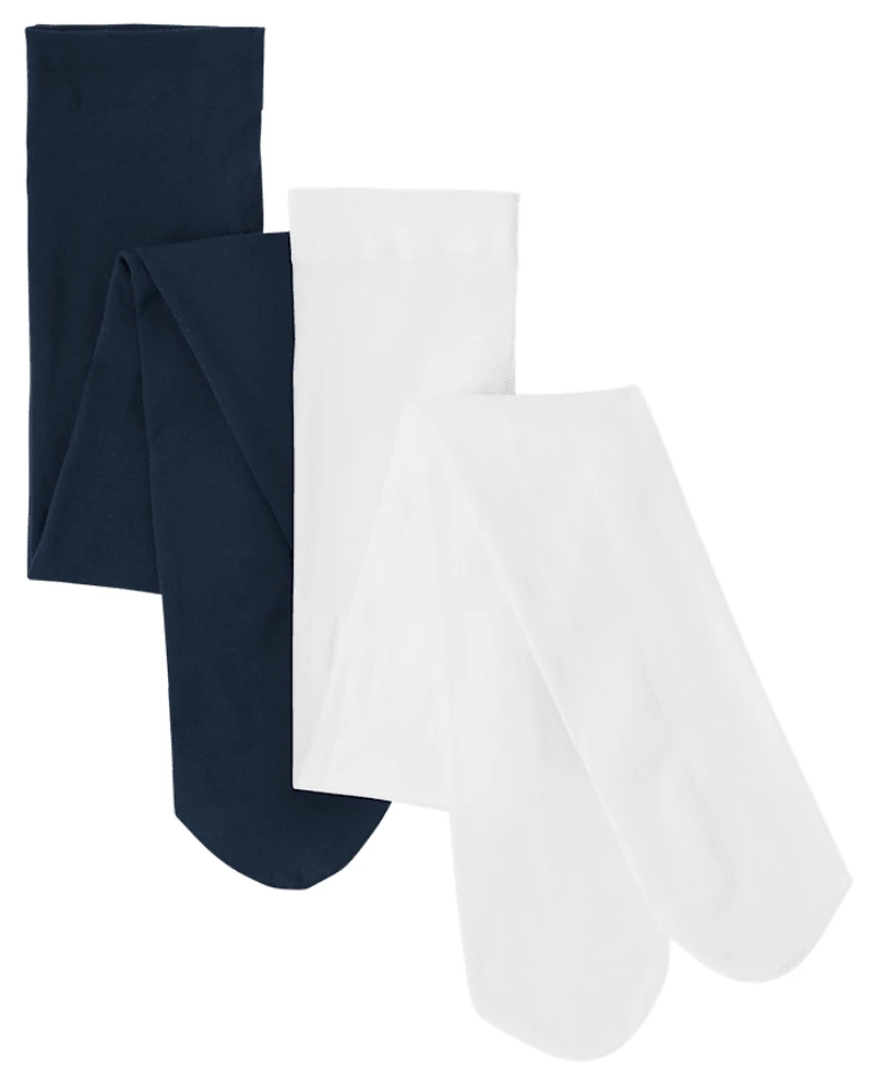 Girls Microfiber Tights 2-Pack