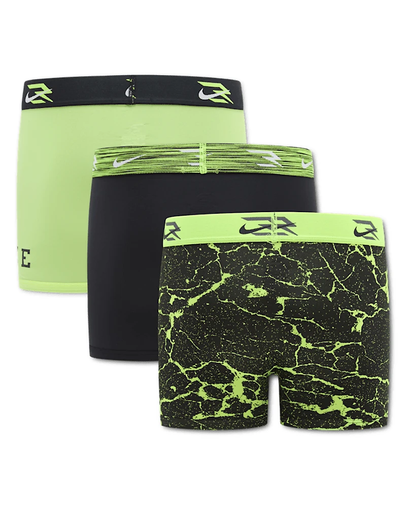 Boys Nike 3BRAND™ by Russell Wilson Print Dri-FIT Boxer Brief Underwear 3-Pack