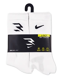Kids Nike 3BRAND™ by Russell Wilson Dri-FIT Crew Socks 6-Pack