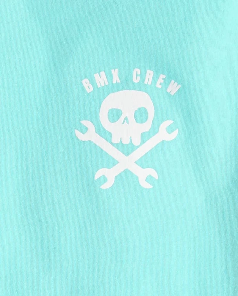 Boys Skeleton Front And Back Graphic Tee